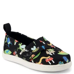 Toddler (3.5-10)*TOMS Girl's , Alpargata Tiny Classic Slip-On - Toddler Black / Glow In The Dark Bugs