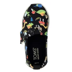 Slip On Shoes*TOMS Girl's , Alpargata Tiny Classic Slip-On - Toddler Black / Glow In The Dark Bugs