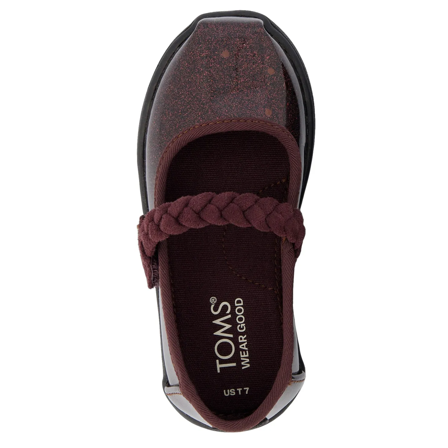 Flats*TOMS Girl's , Tiny Mary Jane - Toddler Blackberry Confetti