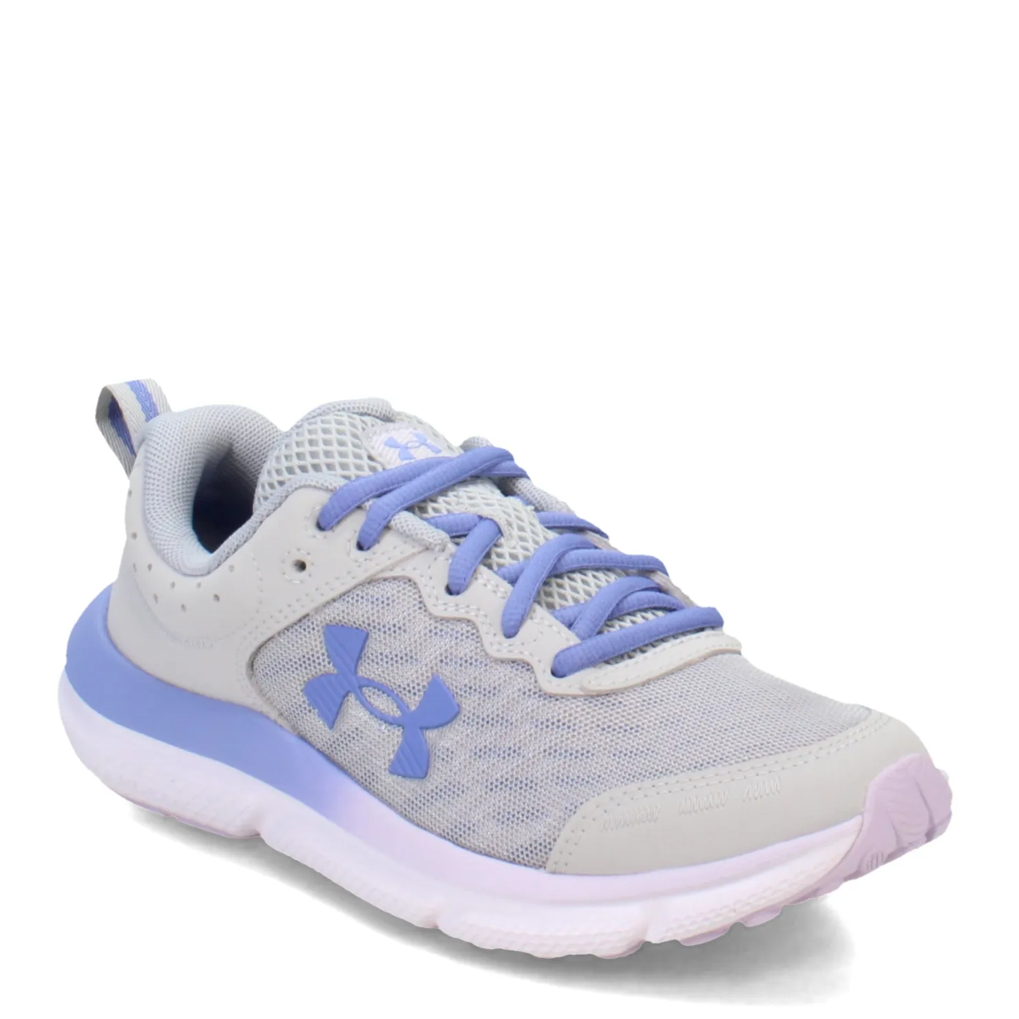 Sneakers & Athletic*Under Armour Girl's , Assert 10 Running Shoe - Big Kid Mod Gray/Nebula Purple/Baja Blue