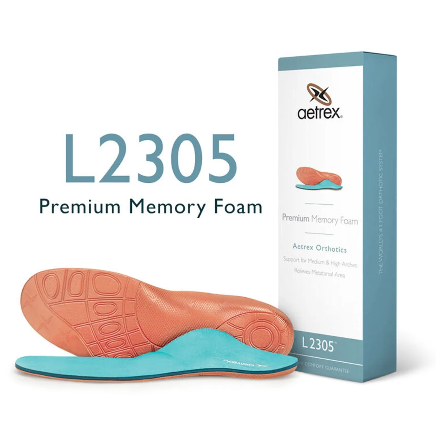 Insoles*Aetrex Men's , Premium Memory Foam Orthotics with Metatarsal Support Brown