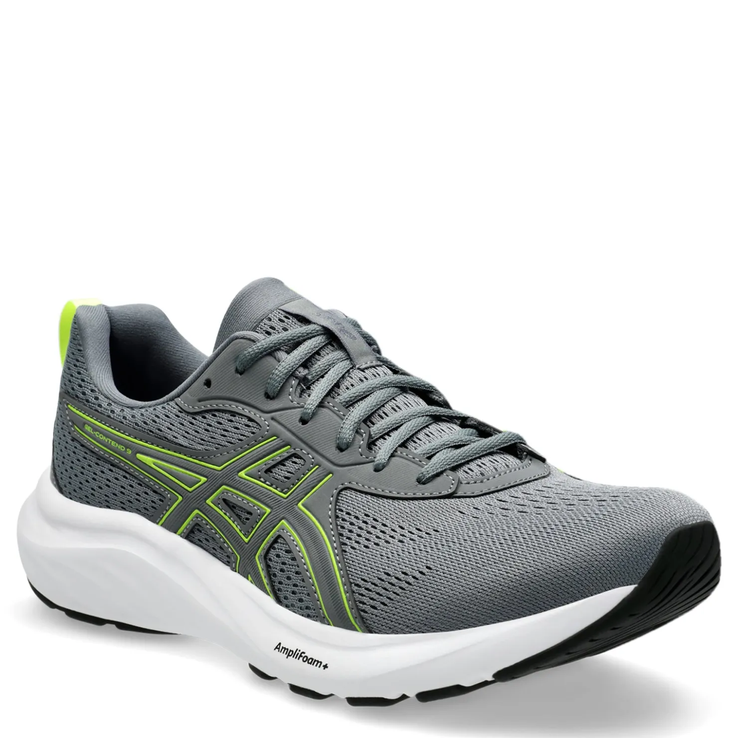 Running*ASICS Men's , GEL-Contend 9 Running Shoe - Extra Wide Width Steel Grey/Safety Yellow