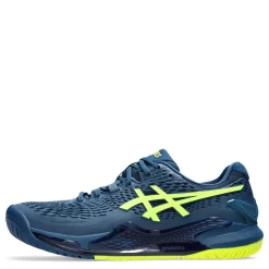 Court*ASICS Men's , GEL-Resolution 9 Tennis Shoe Mako Blue/Safety Yellow
