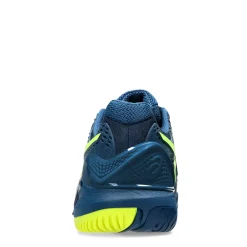 Court*ASICS Men's , GEL-Resolution 9 Tennis Shoe - Wide Width Mako Blue/Safety Yellow