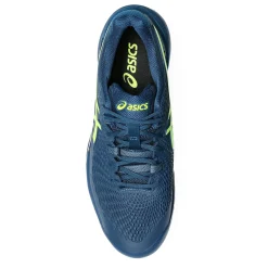 Court*ASICS Men's , GEL-Resolution 9 Tennis Shoe - Wide Width Mako Blue/Safety Yellow