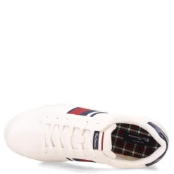 Fashion & Street*Ben Sherman Men's , Hampton Stripe Sneaker Red/Navy/White