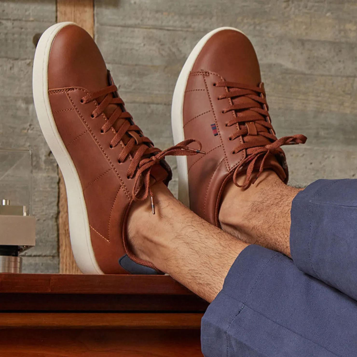 Fashion & Street*Ben Sherman Men's , Hampton Sneaker Chestnut Navy