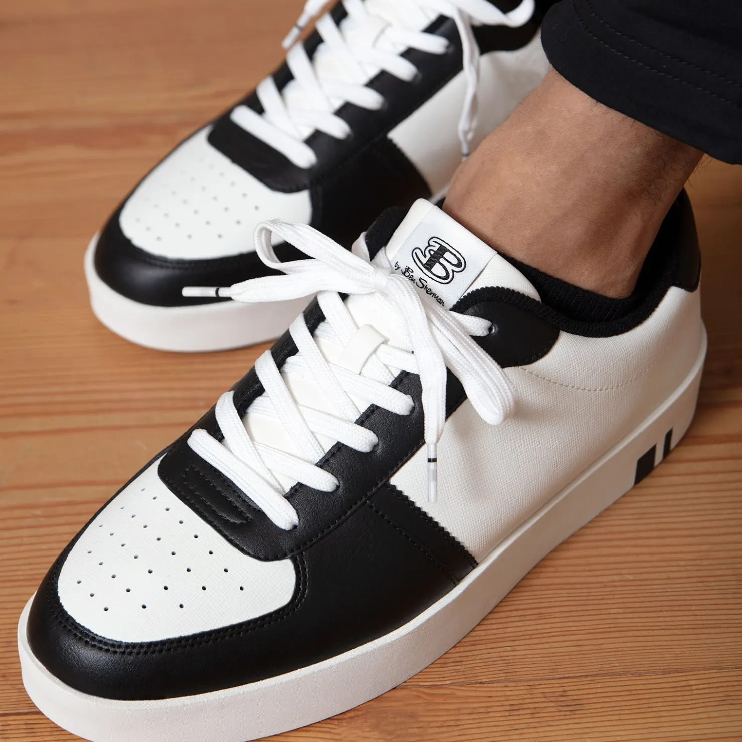 Fashion & Street*Ben Sherman Men's , Richmond Sneaker Black/White