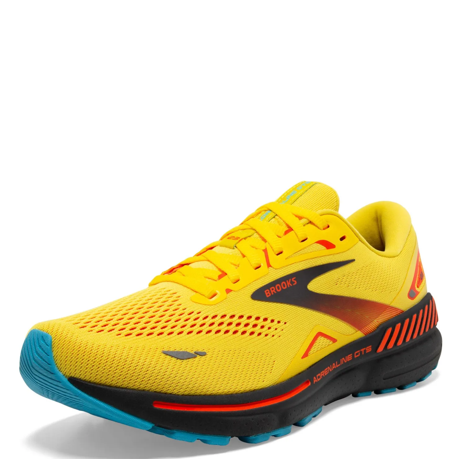 Running*Brooks Men's , Adrenaline GTS 23 Running Shoe Yellow/Foraged Iron/Orange