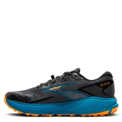 Trail & Hiking*Brooks Men's , Divide 5 Trail Running Shoe Ebony/Mosaic Blue/Orange