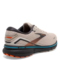 Running*Brooks Men's , Ghost 15 Running Shoe White Sand/Orange/Blue