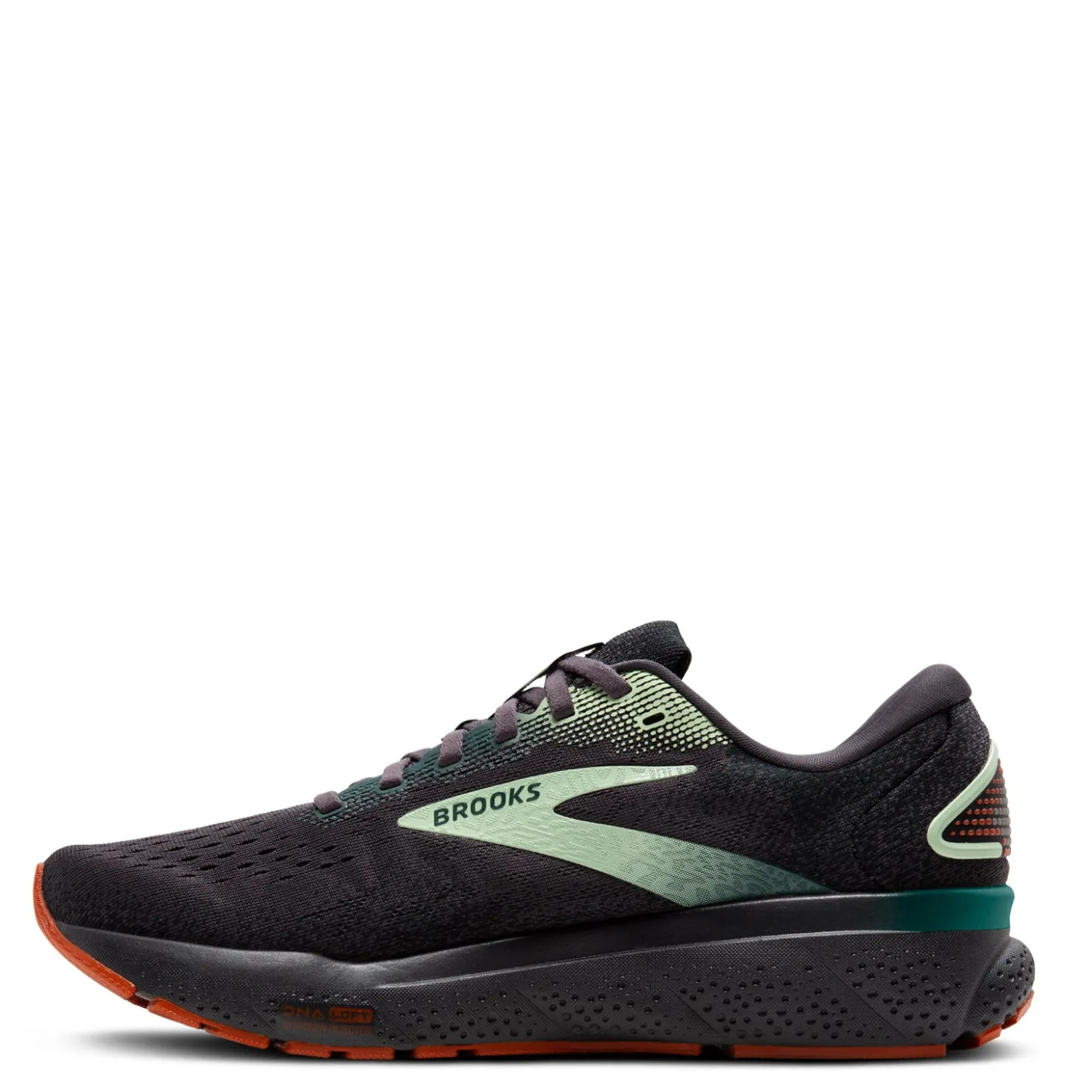 Running*Brooks Men's , Ghost 16 Running Shoe Blackened Pearl/June Bug/Green