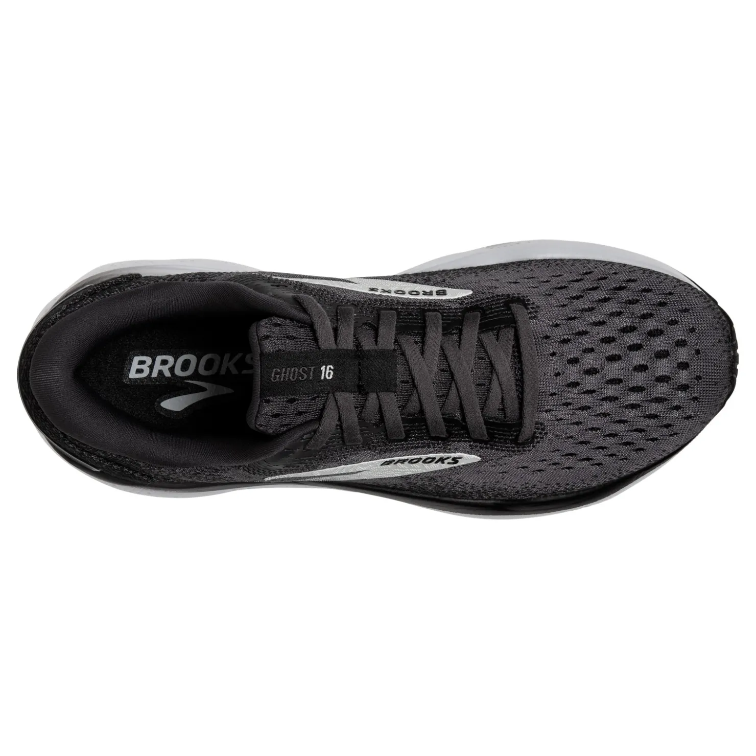 Running*Brooks Men's , Ghost 16 Running Shoe Black/Grey/White