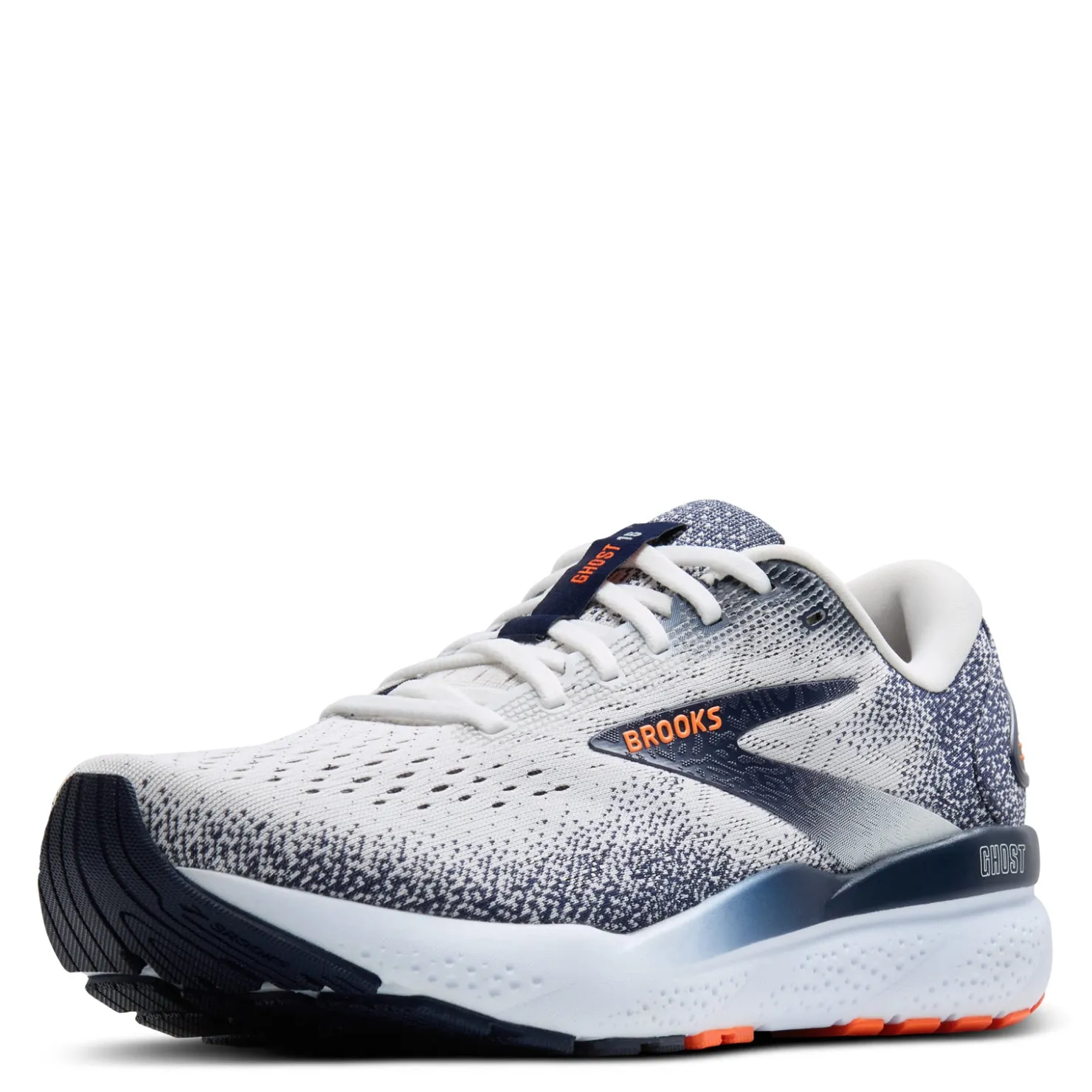 Sneakers & Athletics*Brooks Men's , Ghost 16 Running Shoe White/Peacoat/Orange