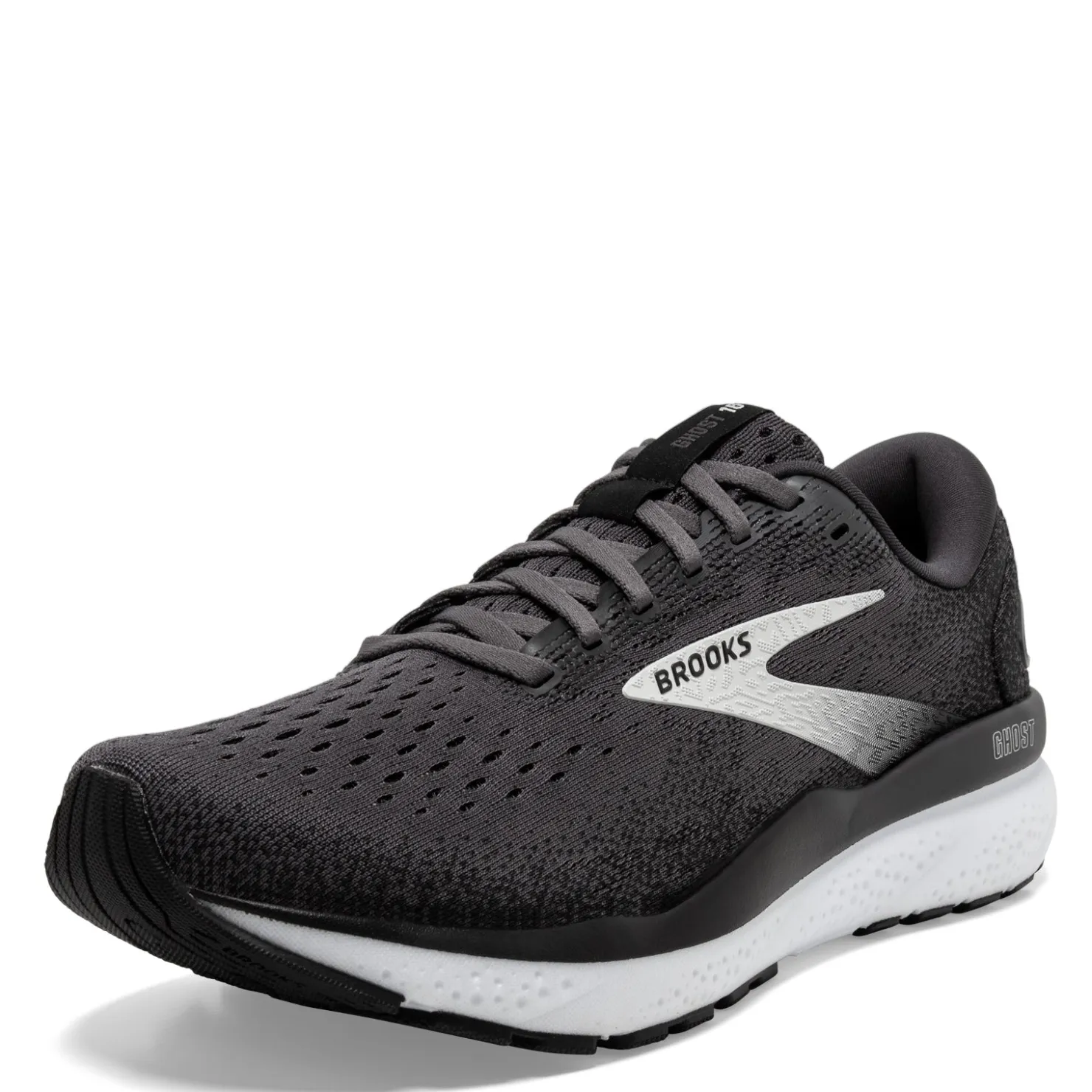 Running*Brooks Men's , Ghost 16 Running Shoe - Wide Width Black/Grey/White