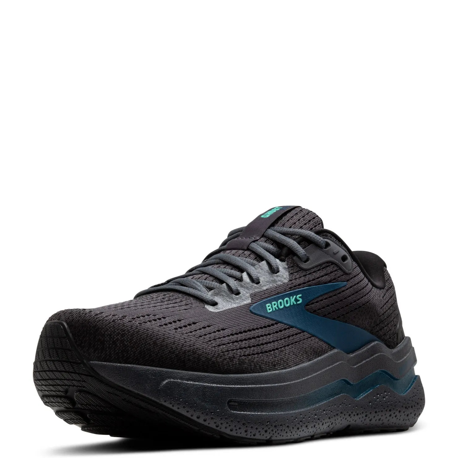 Sneakers & Athletics*Brooks Men's , Ghost Max 2 Running Shoe - Wide Width Ebony/Cockatoo/Blue Sapphire