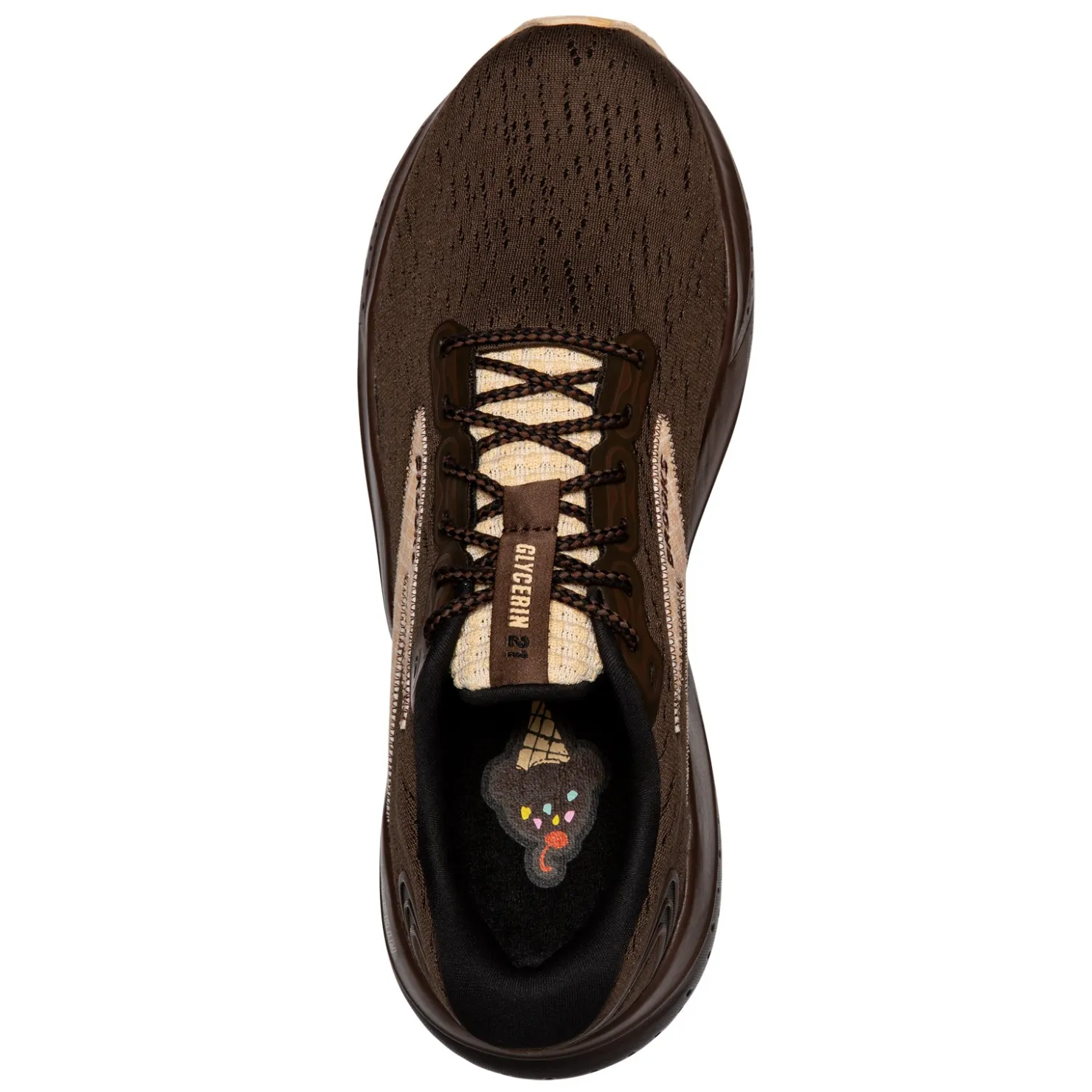 Running*Brooks Men's , Glycerin 21 Running Shoe Chestnut/Slate/Straw - Summer Melts Waffle Cone