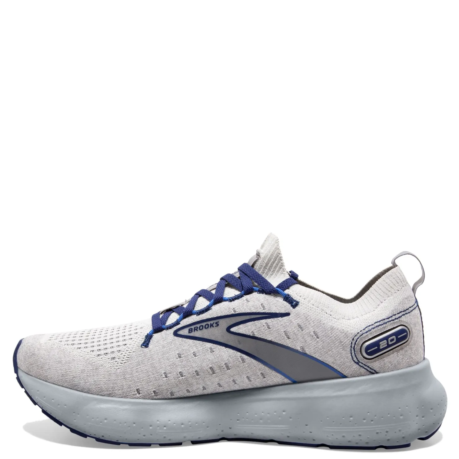 Running*Brooks Men's , Glycerin 20 Stealth Fit Running Shoe Oyster/Blue