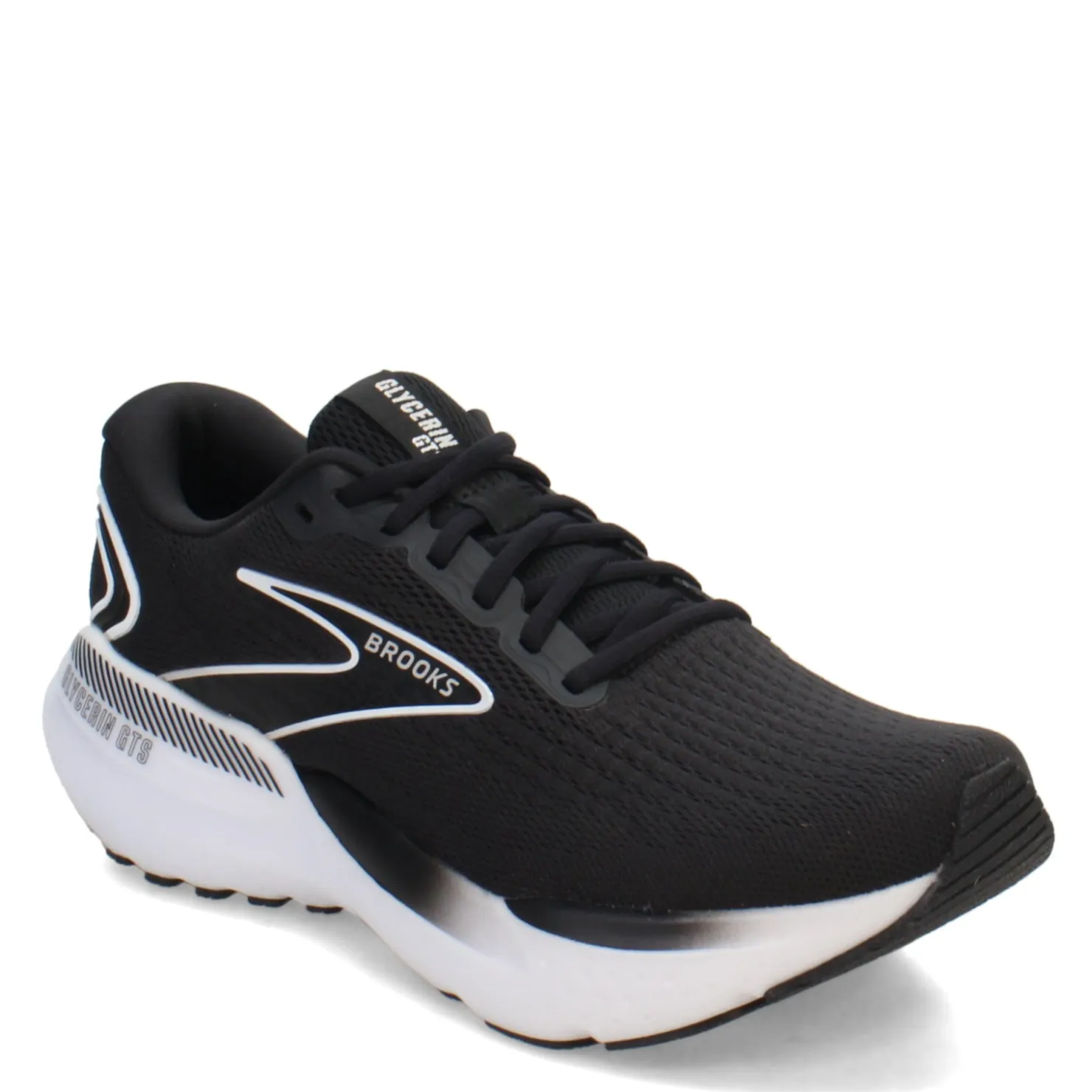 Sneakers & Athletics*Brooks Men's , Glycerin GTS 21 Running Shoe - Wide Width Black/Grey/White