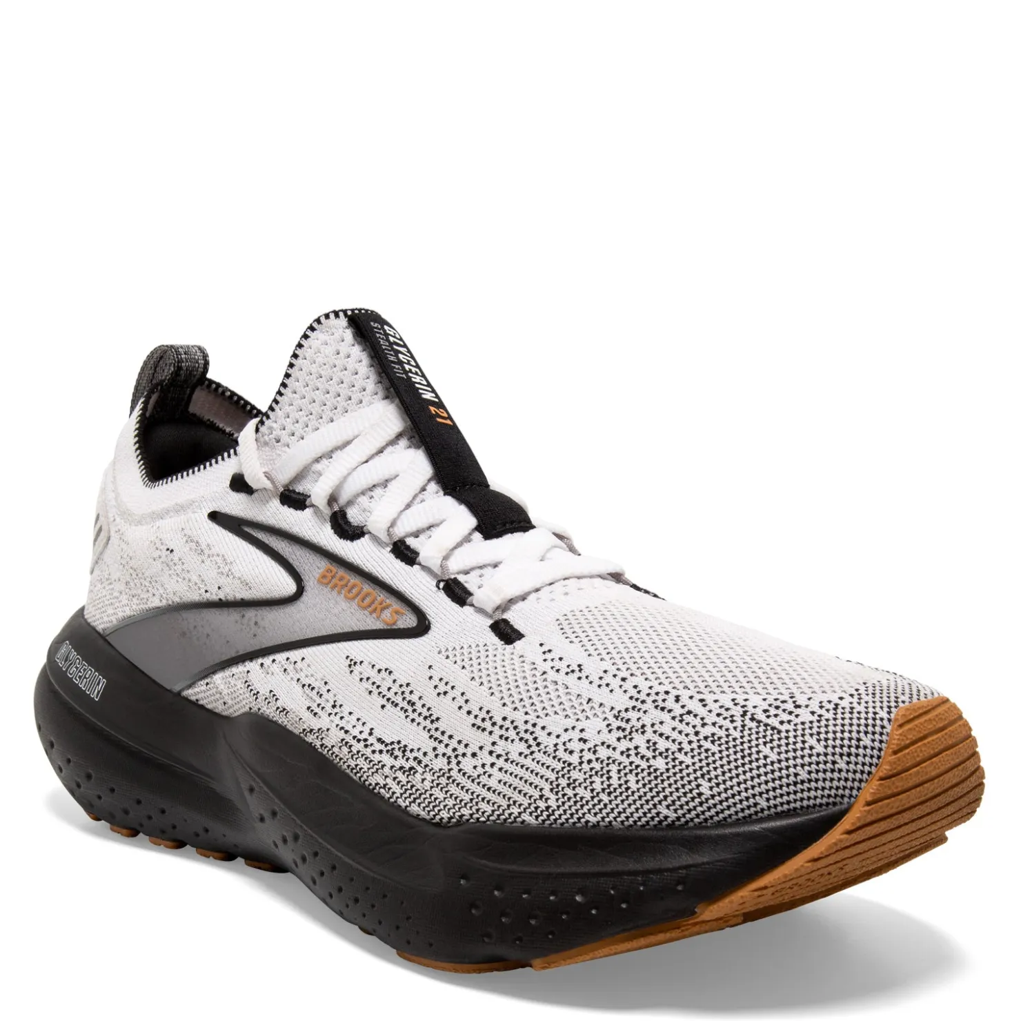 Running*Brooks Men's , Glycerin Stealthfit 21 Running Shoe White/Grey/Black