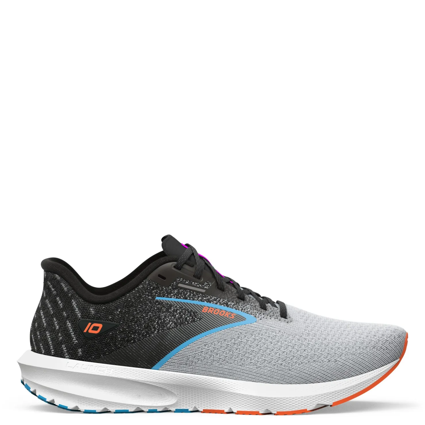 Sneakers & Athletics*Brooks Men's , Launch 10 Running Shoe - Wide Width Black/Grey/Orange Clown Fish
