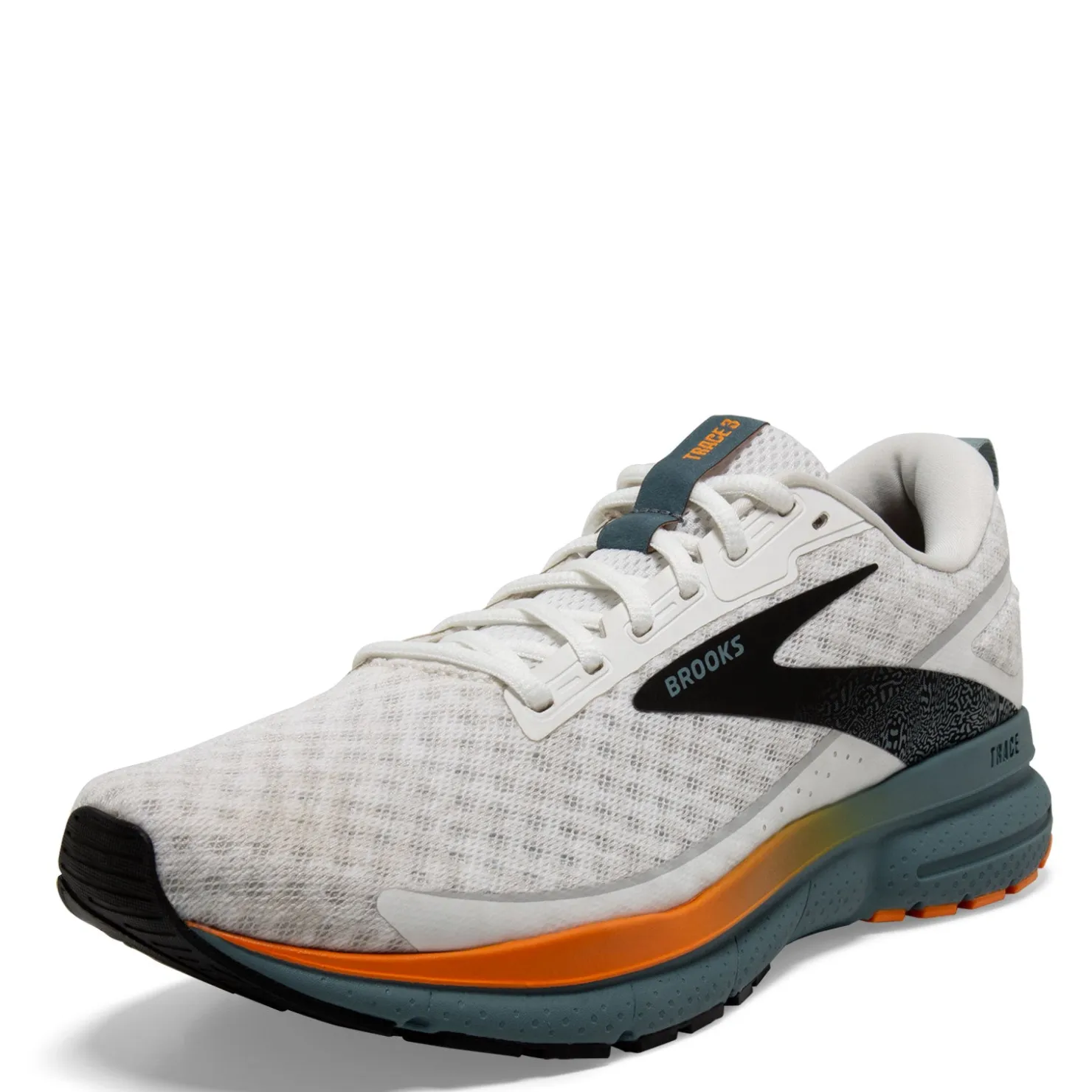 Sneakers & Athletics*Brooks Men's , Trace 3 Running Shoe White/Orange/Goblin Blue