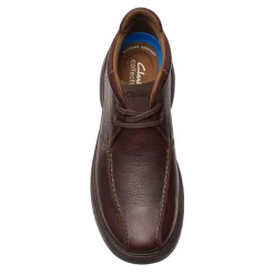 Boots*Clarks Men's , Bradley Up Boot Dark Brown Leather