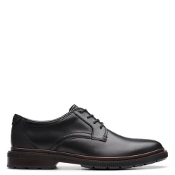 Dress*Clarks Men's , Burchill Derby Oxford Black Leather
