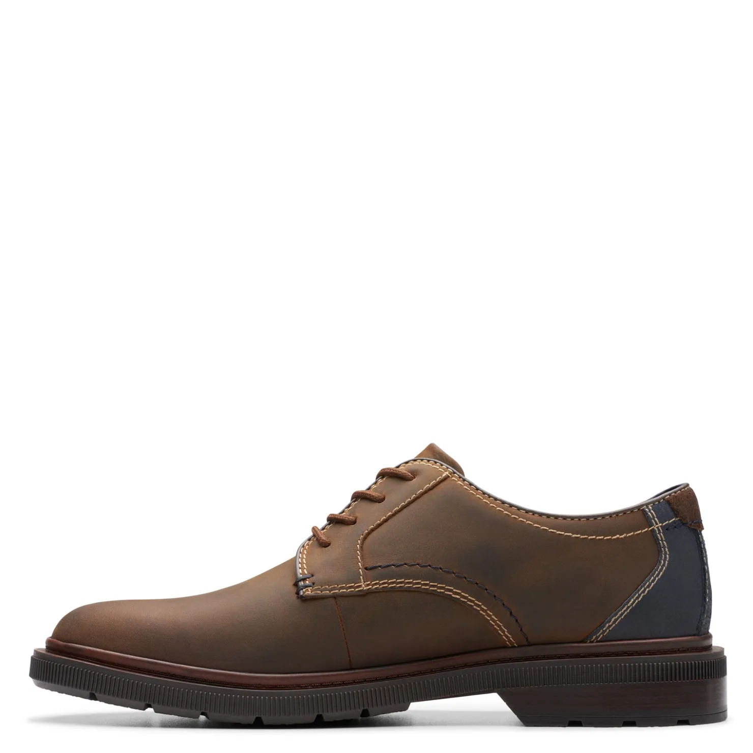 Dress*Clarks Men's , Burchill Derby Oxford Beeswax Leather