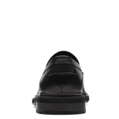 Dress*Clarks Men's , Burchill Penny Loafer Black Leather