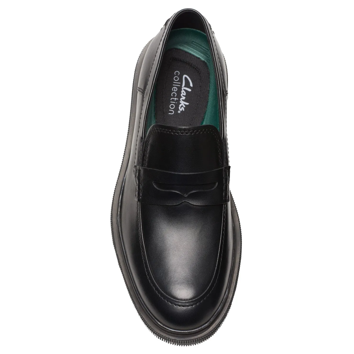 Dress*Clarks Men's , Burchill Penny Loafer Black Leather