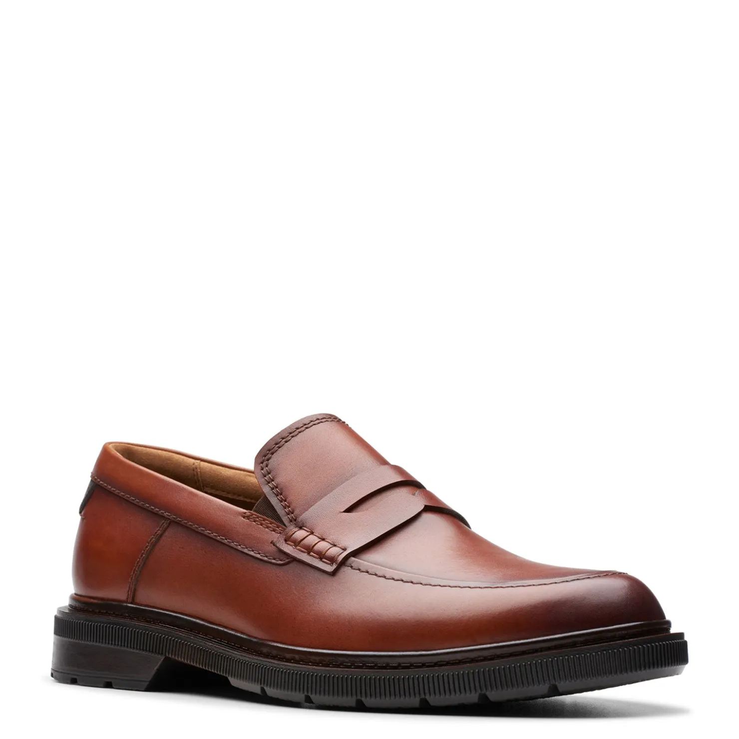 Dress*Clarks Men's , Burchill Penny Loafer Tan Leather