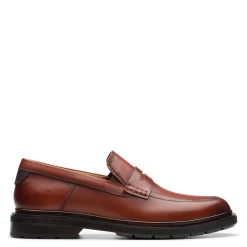 Dress*Clarks Men's , Burchill Penny Loafer Tan Leather