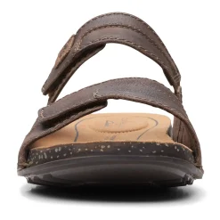 Sandals*Clarks Men's , Crestview Easy Sandal Dark Brown