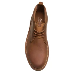 Boots*Clarks Men's , Eastridge Mid Boot Light Brown Leather