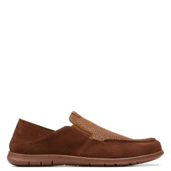 Slip-On Shoes*Clarks Men's , Flexway Easy Slip-On Dark Brown Suede