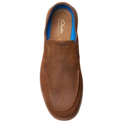 Slip-On Shoes*Clarks Men's , Flexway Easy Slip-On Dark Brown Suede