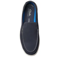 Slip-On Shoes*Clarks Men's , Flexway Step Slip-On Navy Suede