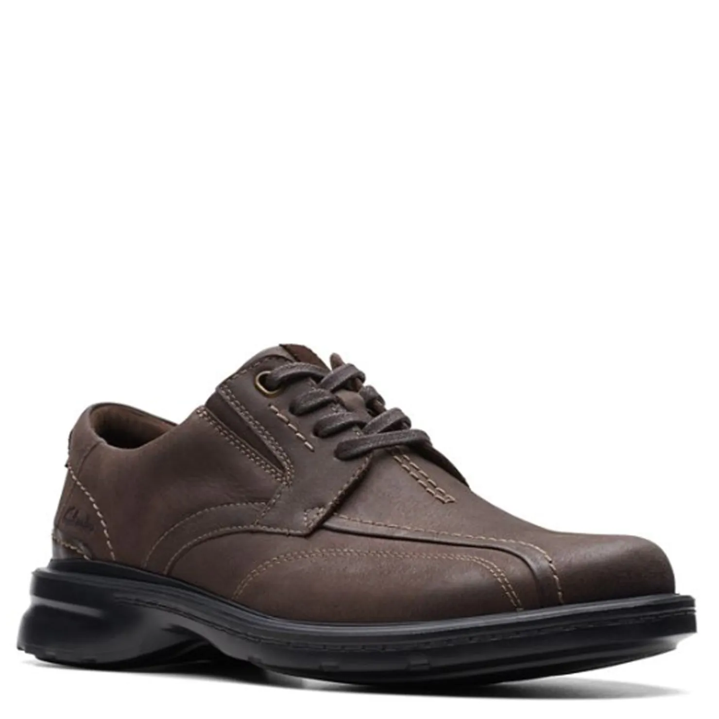 Dress*Clarks Men's , Gessler Lace Slip-On Dark Brown