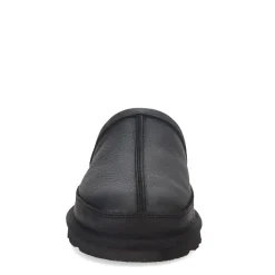 Slippers*Clarks Men's , Leather Scuff Slipper Black