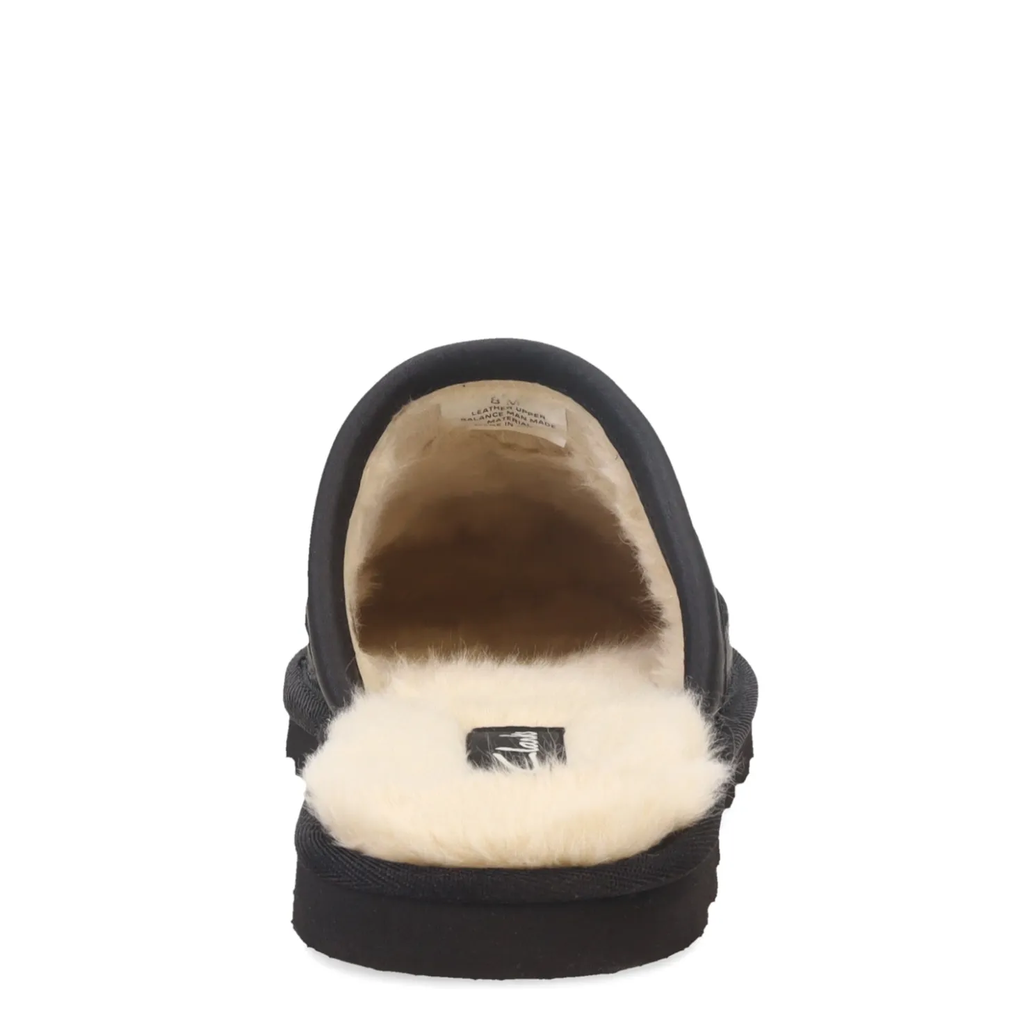 Slippers*Clarks Men's , Leather Scuff Slipper Black