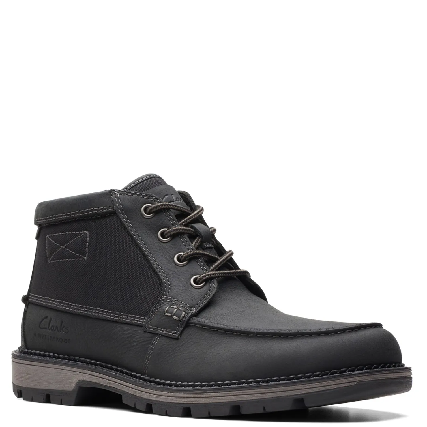 Boots*Clarks Men's , Maplewalk Moc Boot Black