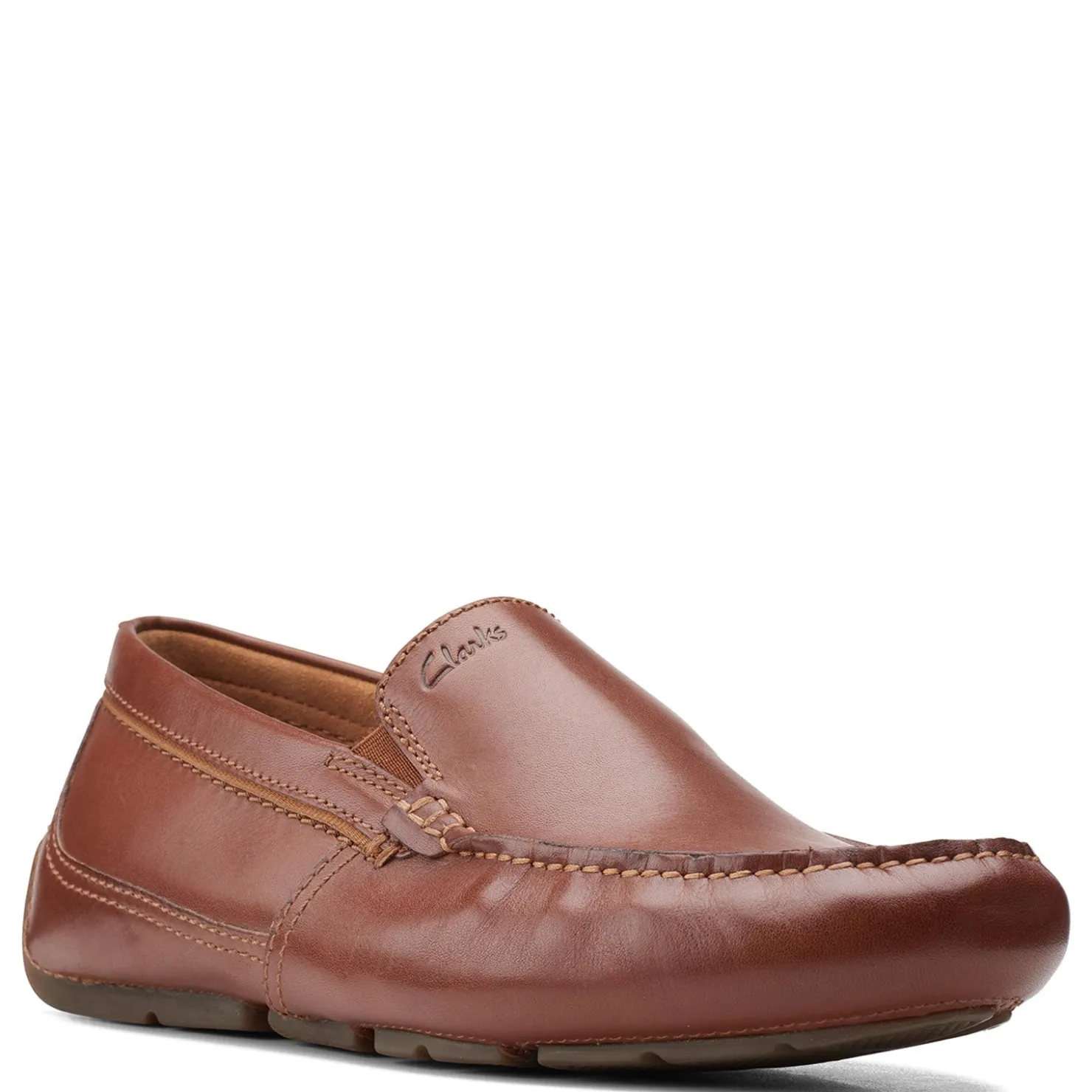 Dress*Clarks Men's , Markman Plain Loafer Dark Tan