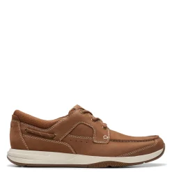 Boat Shoes*Clarks Men's , Sailview Lace Boat Shoe Light Tan Nubuck