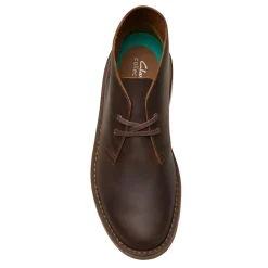 Boots*Clarks Men's , Shepton Chukka Boot Dark Brown Leather