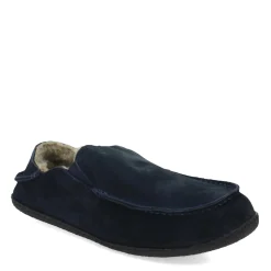 Slippers*Clarks Men's , Suede Slipper Navy