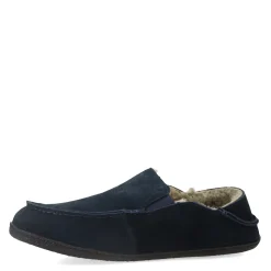 Slippers*Clarks Men's , Suede Slipper Navy