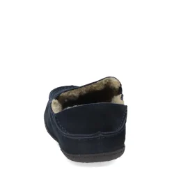 Slippers*Clarks Men's , Suede Slipper Navy