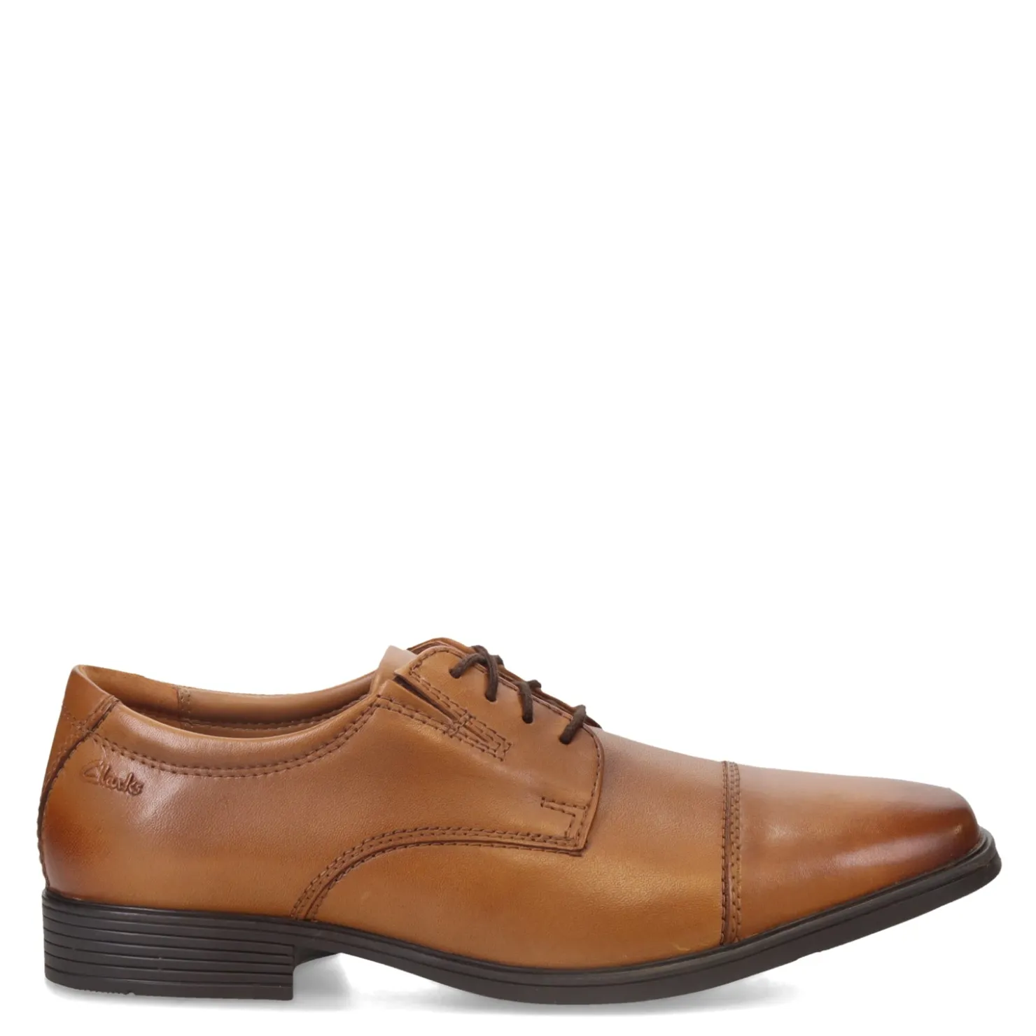 Dress*Clarks Men's , Tilden Cap Oxford Dark Tan Leather