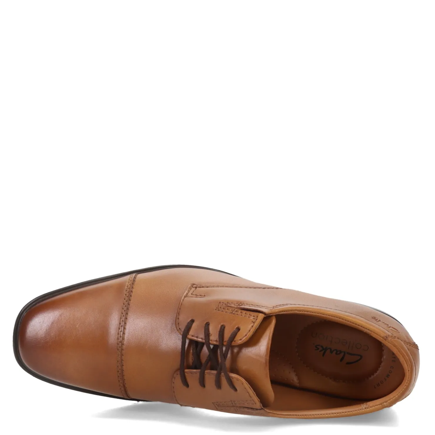Dress*Clarks Men's , Tilden Cap Oxford Dark Tan Leather